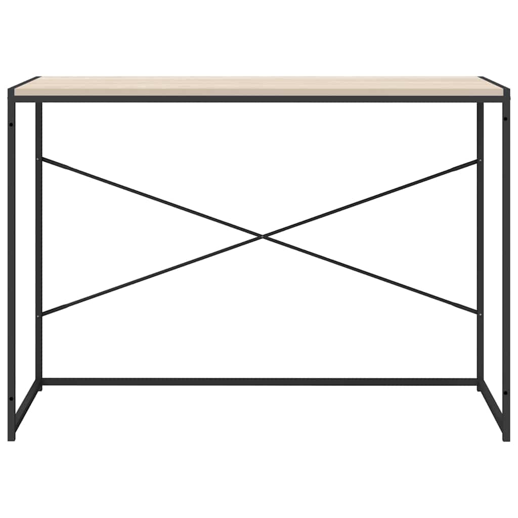 Scrivania Computer Nera e Rovere 110x60x70cm Legno Multistrato