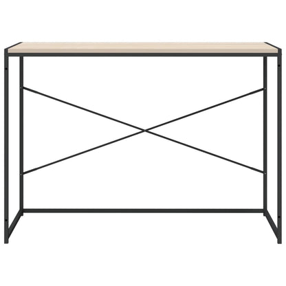 Scrivania Computer Nera e Rovere 110x60x70cm Legno Multistrato - homemem39