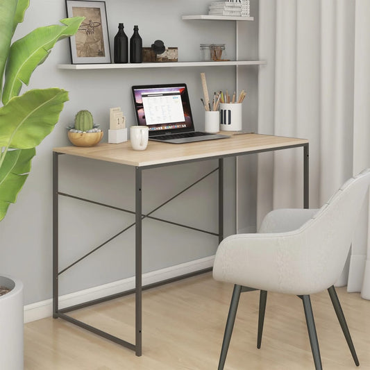 Scrivania Computer Nera e Rovere 110x60x70cm Legno Multistrato - homemem39