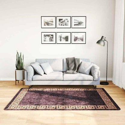 Tappeto Lavabile 120x180 cm Nero e Oro Antiscivolo