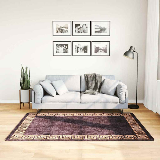Tappeto Lavabile 120x180 cm Nero e Oro Antiscivolo
