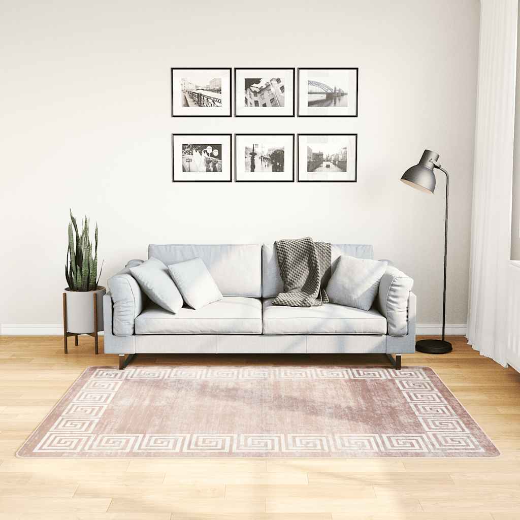 Tappeto Lavabile 120x180 cm Beige Antiscivolo