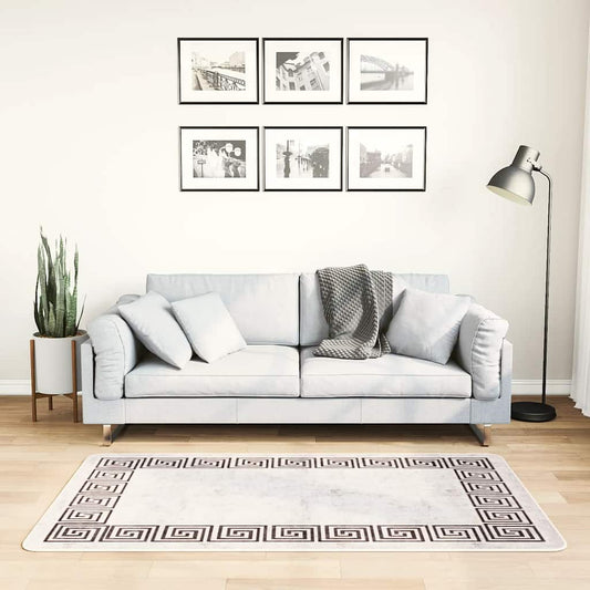 Tappeto Lavabile 80x150 cm Beige Chiaro Antiscivolo