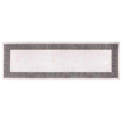 Tappeto Lavabile 80x300 cm Beige Chiaro Antiscivolo