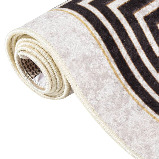 Tappeto Lavabile 160x230 cm Beige Chiaro Antiscivolo