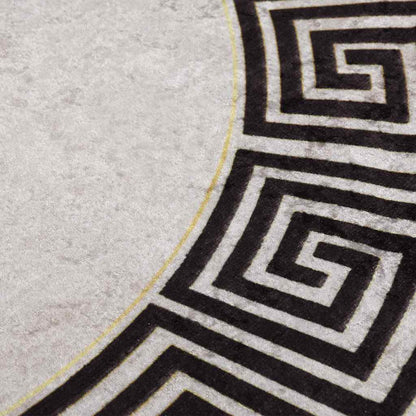 Tappeto Lavabile φ120 cm Beige Chiaro Antiscivolo