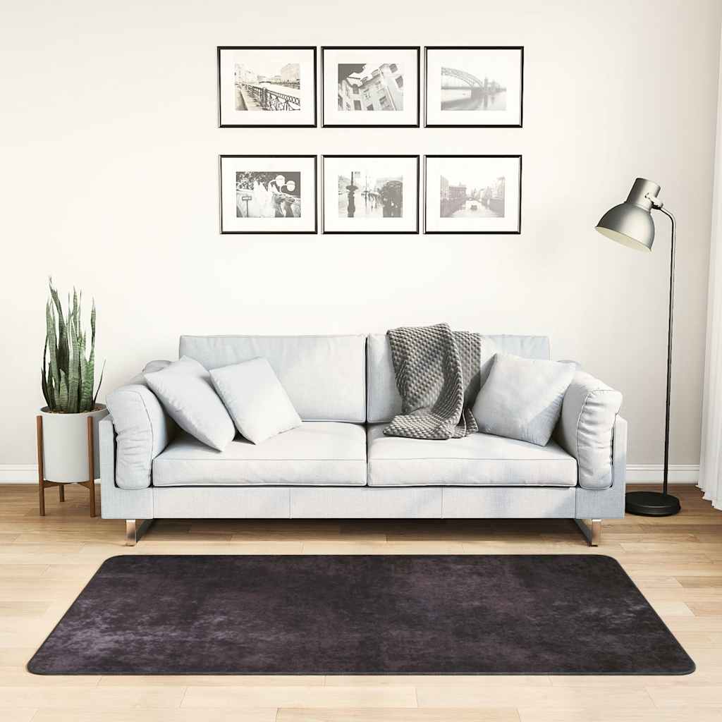 Tappeto Lavabile 80x150 cm Antracite Antiscivolo