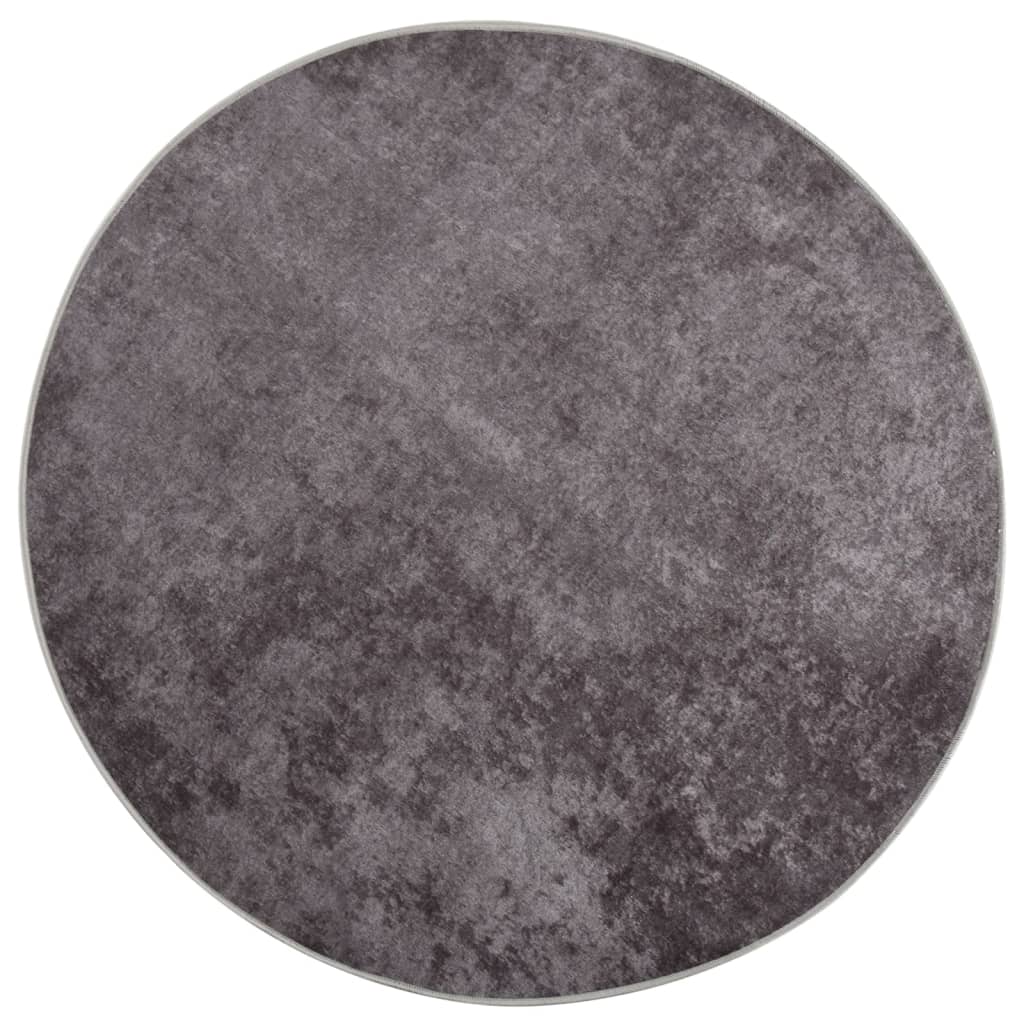 Tappeto Lavabile φ120 cm Grigio Antiscivolo - homemem39