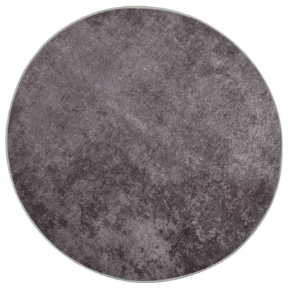 Tappeto Lavabile φ120 cm Grigio Antiscivolo - homemem39