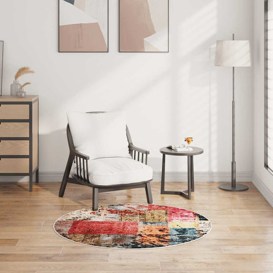 Tappeto Lavabile Patchwork φ120 cm Multicolore Antiscivolo