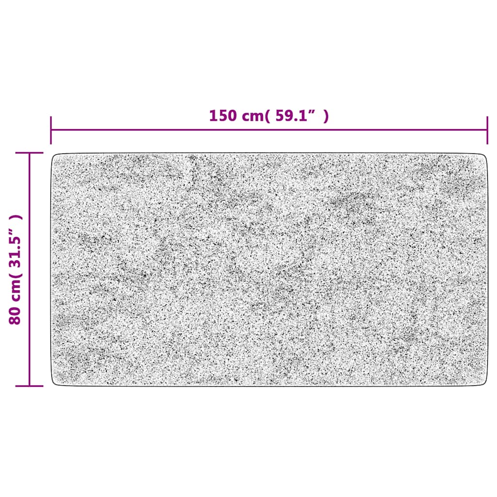 Tappeto Lavabile 80x150 cm Nero e Bianco Antiscivolo