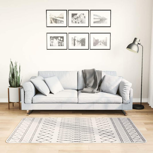 Tappeto Lavabile 80x150 cm Nero e Bianco Antiscivolo