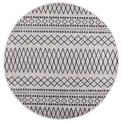 Tappeto Lavabile φ120 cm Nero e Bianco Antiscivolo - homemem39