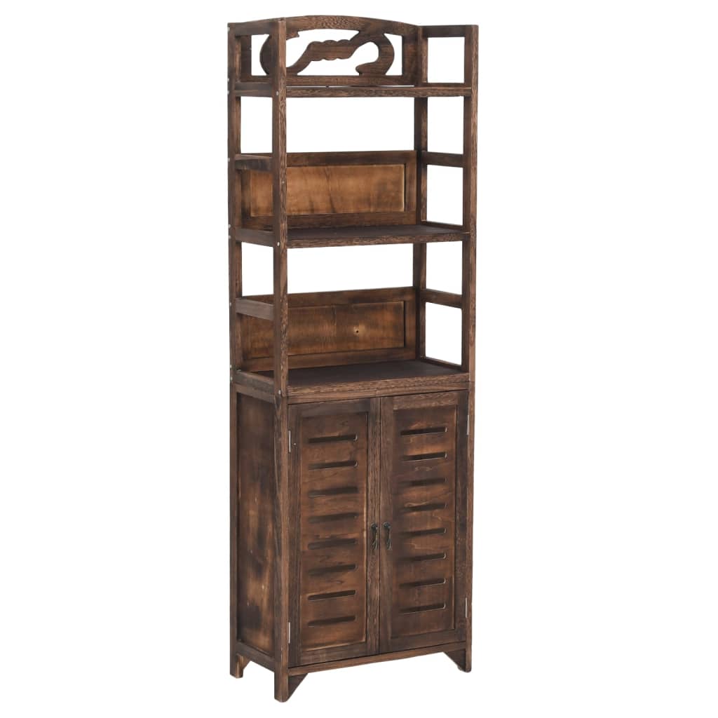 Vetrina Marrone Scuro 46x24x140 cm Legno Massello di Paulonia - homemem39