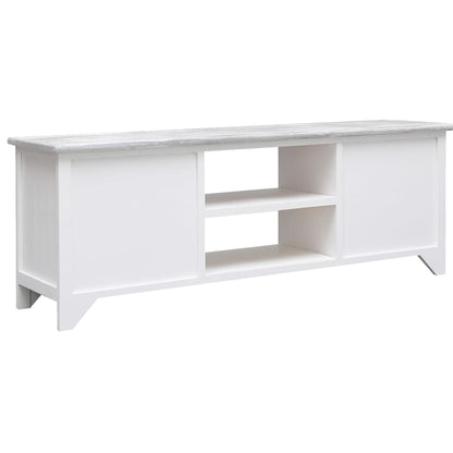 White and Gray TV Cabinet 108x30x40 cm Paulownia Wood