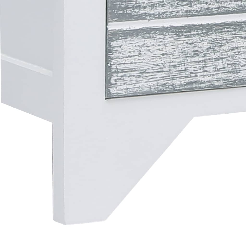 White and Gray TV Cabinet 108x30x40 cm Paulownia Wood