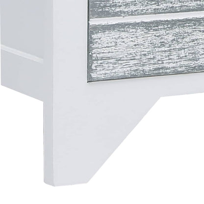 White and Gray TV Cabinet 108x30x40 cm Paulownia Wood