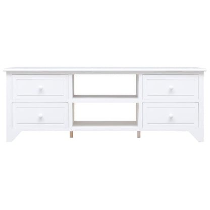 Mobile Porta TV Bianco 108x30x40 cm in Legno di Paulownia - homemem39