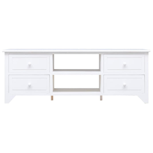 Mobile Porta TV Bianco 108x30x40 cm in Legno di Paulownia - homemem39