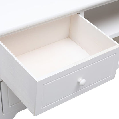 Mobile Porta TV Bianco 108x30x40 cm in Legno di Paulownia - homemem39