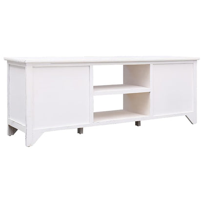 Antique White TV Cabinet 108x30x40 cm Paulownia Wood