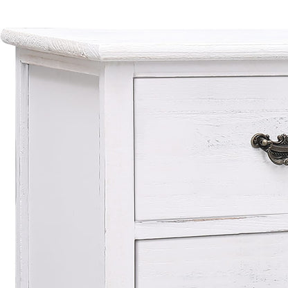 Antique White TV Cabinet 108x30x40 cm Paulownia Wood