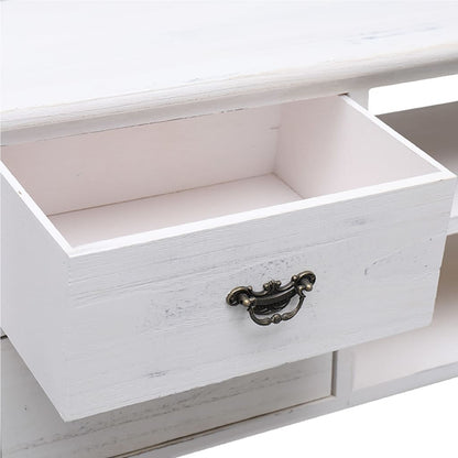 Antique White TV Cabinet 108x30x40 cm Paulownia Wood