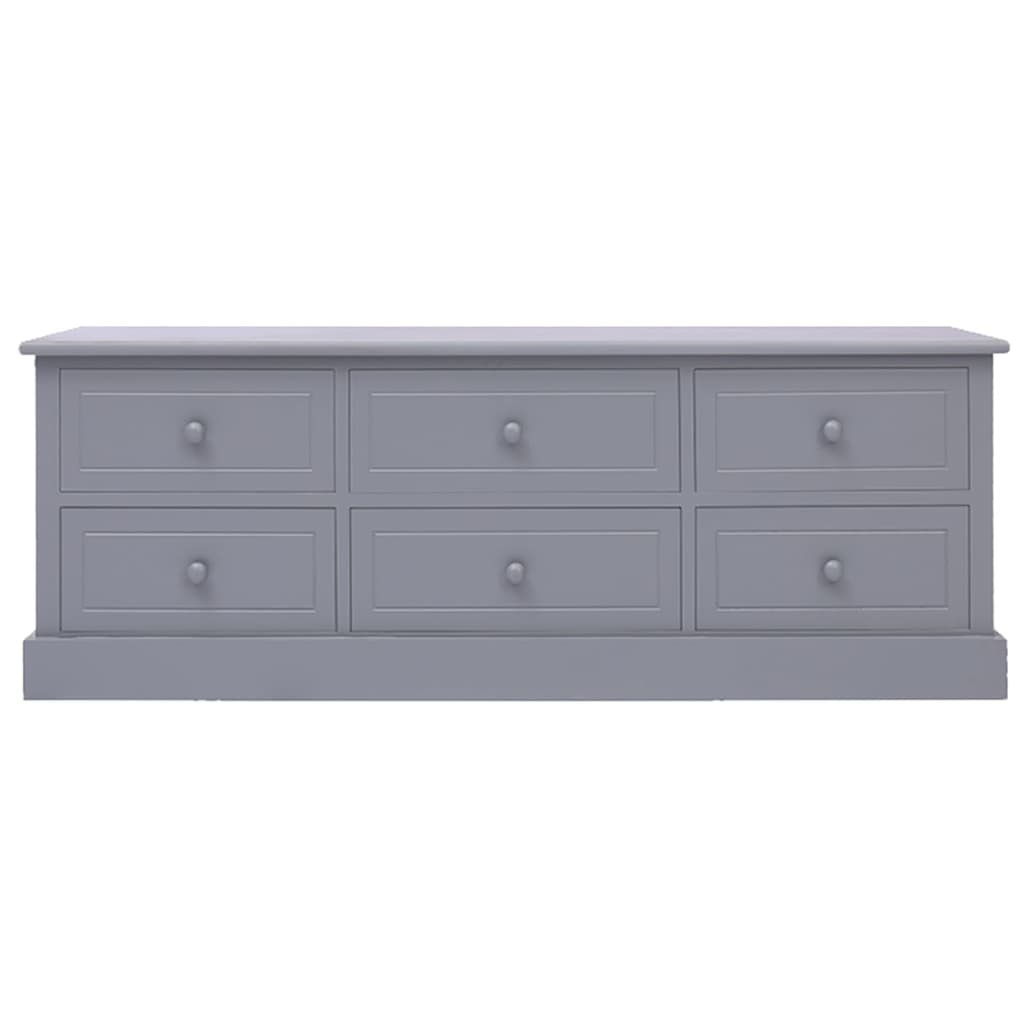 Mobile Porta TV Grigio 108x30x40 cm Legno Massello di Paulownia - homemem39