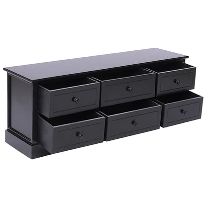 Mobile Porta TV Nero 108x30x40 cm in Legno di Paulownia - homemem39