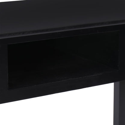 Scrivania Nera 108x45x76 cm in Legno Massello di Paulownia - homemem39