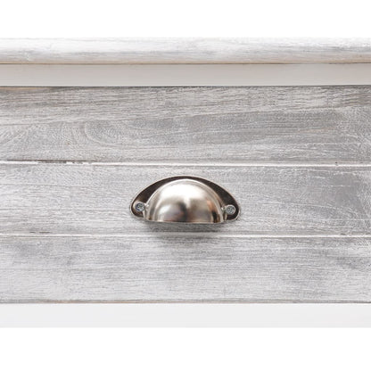 Credenza Grigio Antico 108x30x76 cm Legno Massello di Paulownia | homemem39