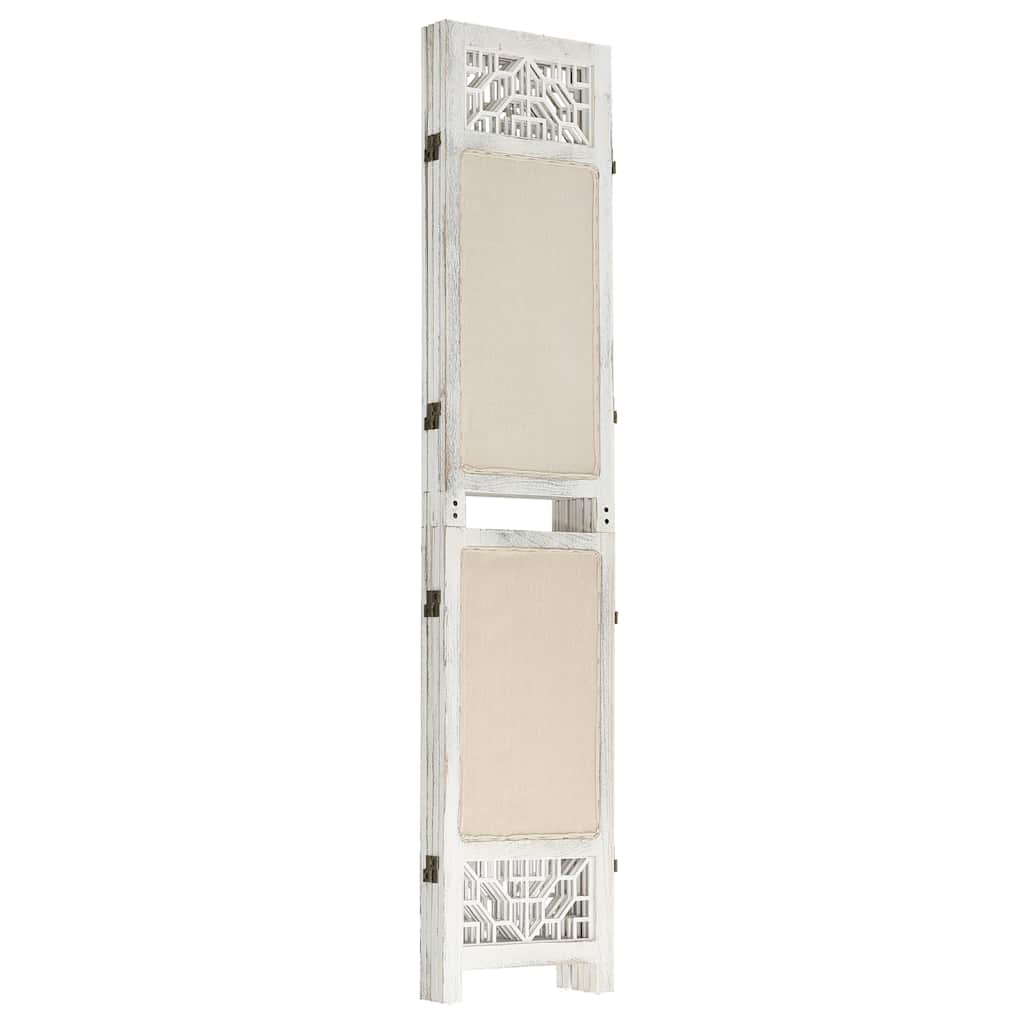 Divisorio a 4 Pannelli Crema 140x165 cm in Tessuto | homemem39