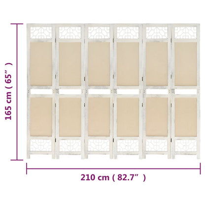 Divisorio a 6 Pannelli Crema 210x165 cm in Tessuto - homemem39