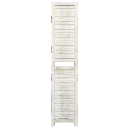 Divisorio 5 Pannelli Bianco Antico 178,5x166 cm Legno Massello - homemem39
