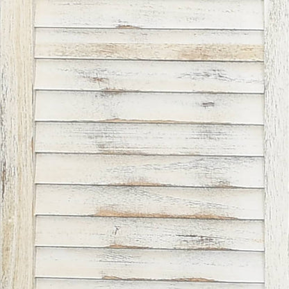Divisorio 5 Pannelli Bianco Antico 178,5x166 cm Legno Massello - homemem39