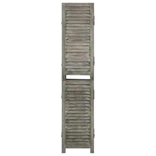 Divisorio a 5 Pannelli Grigio 179x166 cm in Legno Massello - homemem39