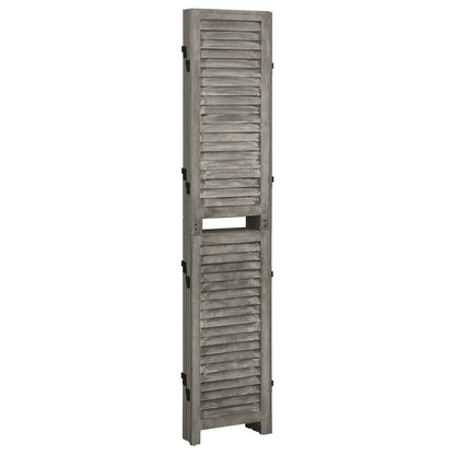 Divisorio a 5 Pannelli Grigio 179x166 cm in Legno Massello - homemem39