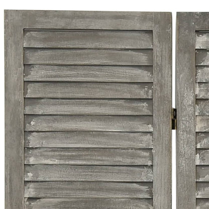 Divisorio a 5 Pannelli Grigio 179x166 cm in Legno Massello | homemem39
