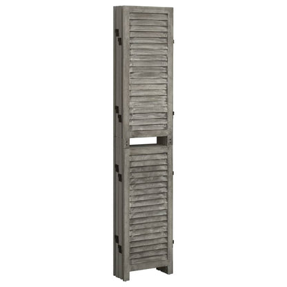 Divisorio a 6 Pannelli Grigio 214x166 cm in Legno Massello - homemem39