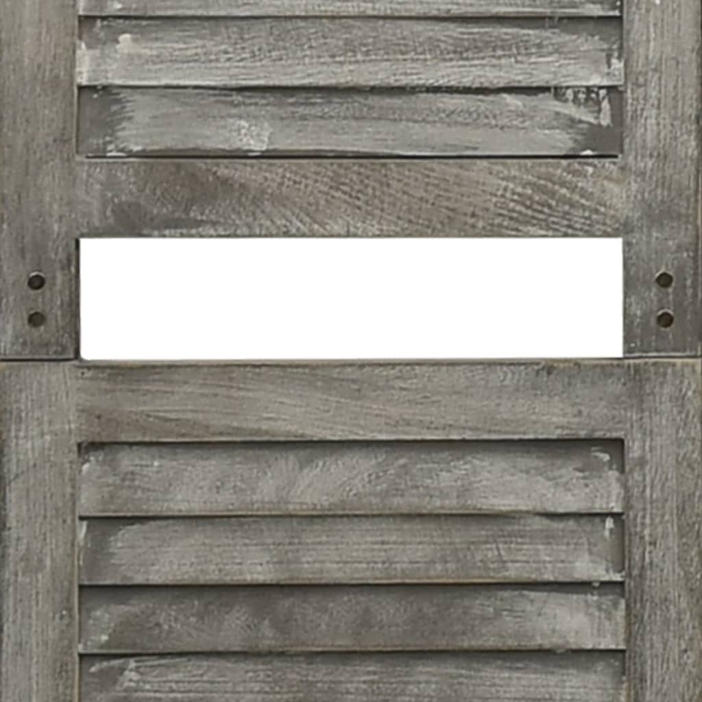 Divisorio a 6 Pannelli Grigio 214x166 cm in Legno Massello | homemem39