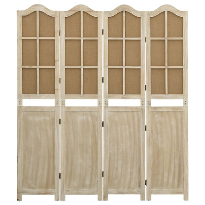 Divisorio a 4 Pannelli Marrone 140x165 cm in Tessuto - homemem39
