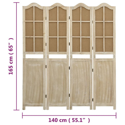 Divisorio a 4 Pannelli Marrone 140x165 cm in Tessuto - homemem39