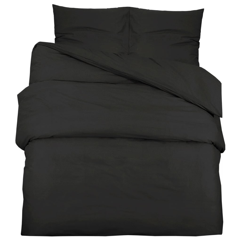 Set Copripiumino Nero 200x220 cm in Microfibra Leggera - homemem39
