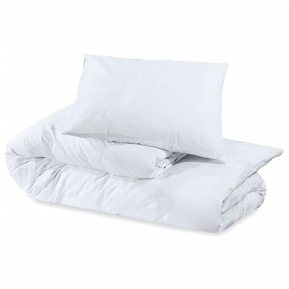 Set Copripiumino Bianco 140x200 cm in Microfibra Leggera | homemem39