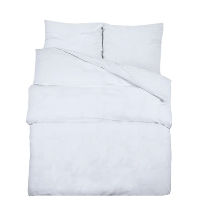 Set Copripiumino Bianco 225x220 cm in Microfibra Leggera - homemem39