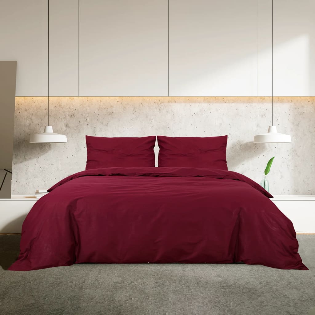 Set Copripiumino Bordeaux 140x200 cm in Microfibra Leggera | homemem39
