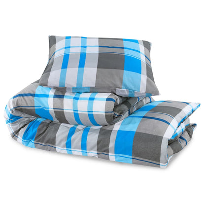 Set Copripiumino Blu e Grigio 140x200 cm in Cotone | homemem39