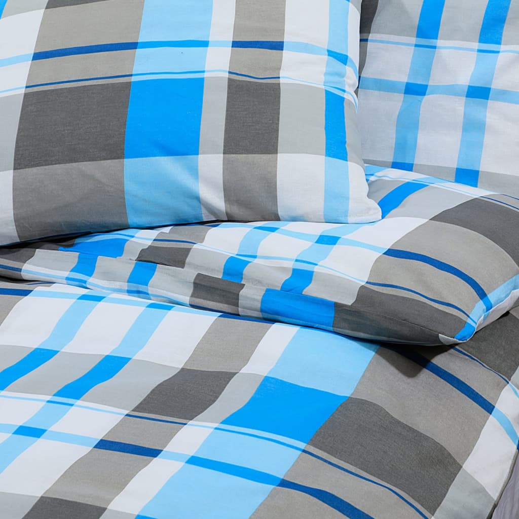 Set Copripiumino Blu e Grigio 140x200 cm in Cotone | homemem39