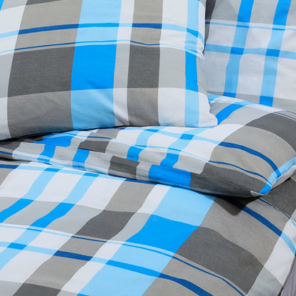 Set Copripiumino Blu e Grigio 140x200 cm in Cotone | homemem39