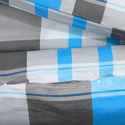 Set Copripiumino Blu e Grigio 200x200 cm in Cotone | homemem39